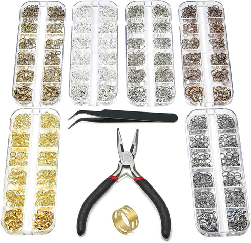 6Boxes Jump Rings for Jewelry Making Supplies Kit, 2280PCS Jump Rings and Lobster Clasps Jewelry Findings Kit for Jewelry and Necklace Repair with...