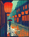Posterizer 1 pcs-rainy evening scene in a traditional Japanese street 3-Collectibles & Fine Art-Vintage Art- Gift for Men Women Entrepreneur Teens...