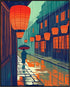 Posterizer 1 pcs-rainy evening scene in a traditional Japanese street 3-Collectibles & Fine Art-Vintage Art- Gift for Men Women Entrepreneur Teens...