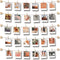 BIZYAC Hanging Photo Display Room Wall Decor - Sculptural Picture Frames Collage - 5 Strings with 30 Clips - 3M Self Adhesive Hooks - No Holes Dri...