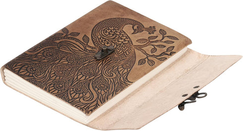 Peacock Embossed Antique Handmade Leather Journal, Great Gift for Men & Women, Daily Notebook Diary, Writing Pad for Artist, Sketchbook, Travel & ...