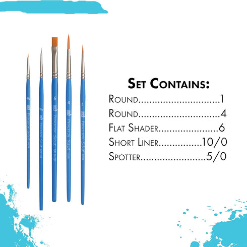Princeton Select Artiste Paintbrush, 15-5 Brush Set, Blue...