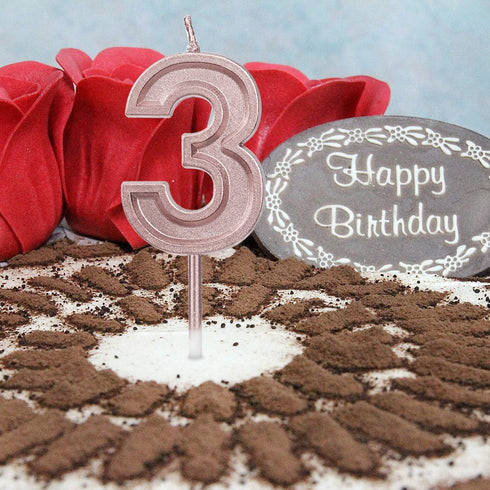 Luter Rose Gold Glitter Happy Birthday Cake Candles Number Candles Birthday Candle Cake Topper Decoration for Party Kids Adults (Number 6)...