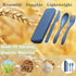 Reusable Travel Utensils Set with Case, Wheat Straw Portable Plastic Fork Spoons Knife Cutlery, Camping Eco-Friendly BPA Free Tableware for Kids A...