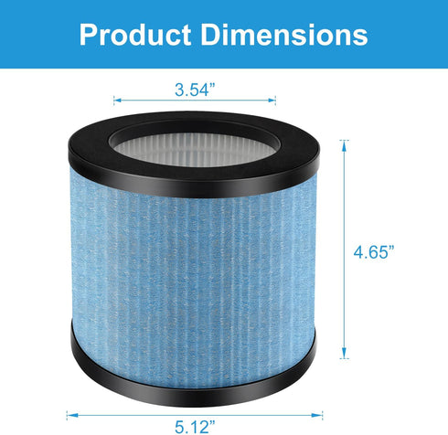 True HEPA TPAP002 Filter Replacement Compatible with TOPPIN TPAP002 HEPA Air Purifier Comfy Air C1, H13 Grade 4-in-1 Toppin Air Filter & Activated...