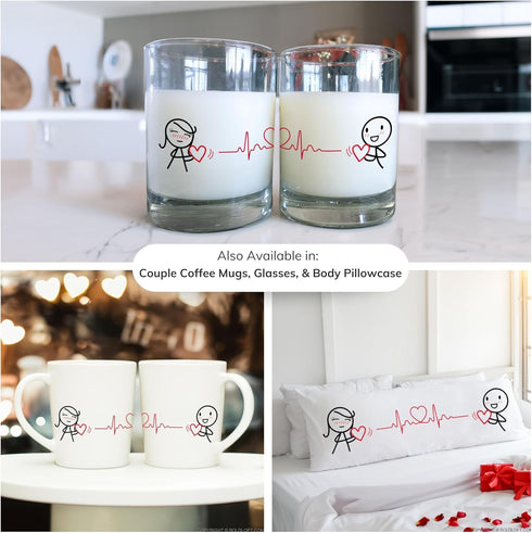 BoldLoft Love You Every Beat of My Heart Couple Pillowcases-Gifts for Couples, Boyfriend, Girlfriend, Husband, Wife, Anniversary, Wedding, Bridal ...