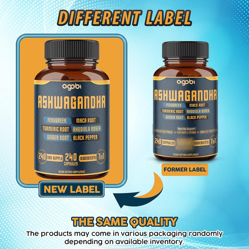 240 Capsules - 8 Month Supply - 7in1 Ashwagandha 8050mg - Combined with Fenugreek, Maca, Turmeric, Rhodiola, Ginger, and Black Pepper - Mood, Stre...