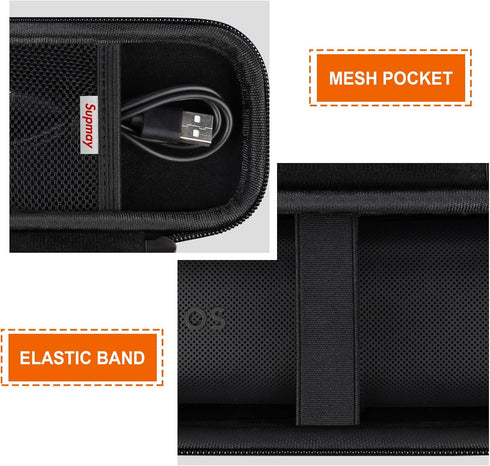 Hard Carrying Case for Sonos Roam 2/ Sonos Roam Portable Waterproof Bluetooth Speaker, Wireless Portable Speaker Protection Case with Mesh Pocket ...