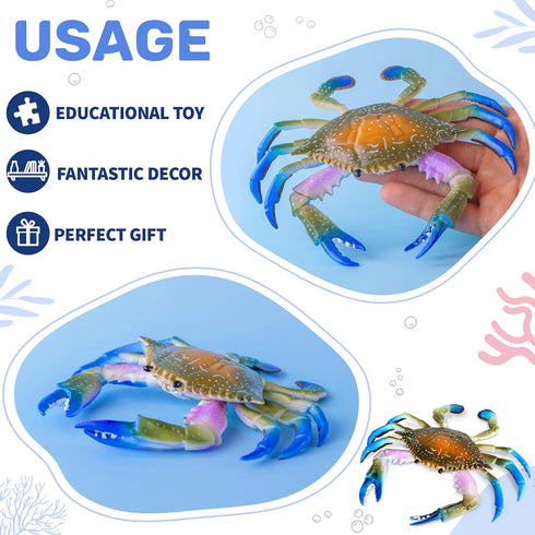 2Pcs Crab Toys for Babies - Realistic Sea Creature Toys Educational Model Ocean Animals Toys Crab Toy Bath - Plastic Crawling Crab Baby Toy Ocean ...
