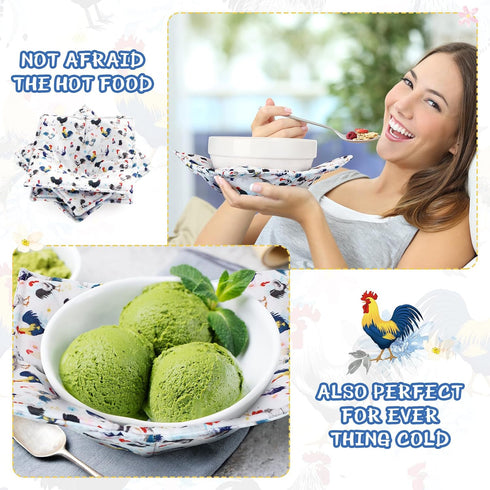 Cunhill Cotton Microwave Bowl Holders Bowl Hot Pads Heat Resistant Bowl Potholders Multipurpose Holders Quilted Bowl Cozy for Soup Bowl Hot Pads K...