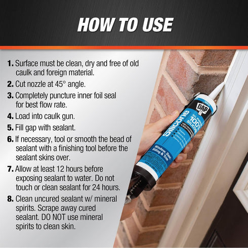 DAP 08643 9.8-Ounce 100% Silicone Window, Door and Siding Sealant, Aluminum...