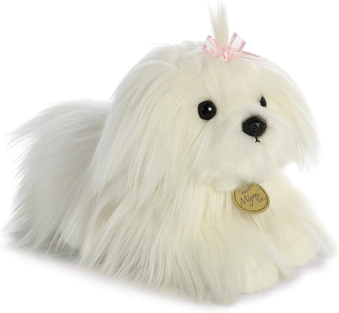 Aurora® Adorable Miyoni® Tots Maltese Puppy Stuffed Animal - Lifelike Detail - Cherished Companionship - White 11 Inches...
