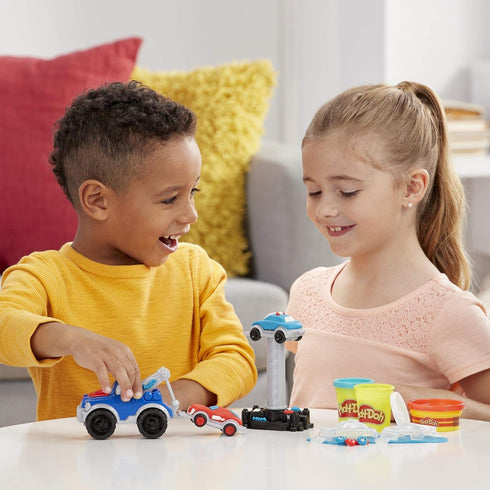 Play-Doh Wheels Tow Truck Toy for Kids 3 Years and Up with 3 Non-Toxic Colors...