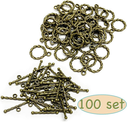 Heather's cf Bronze Swirl Toggle Clasps Toggle Findings for Bracelets 100 Set...