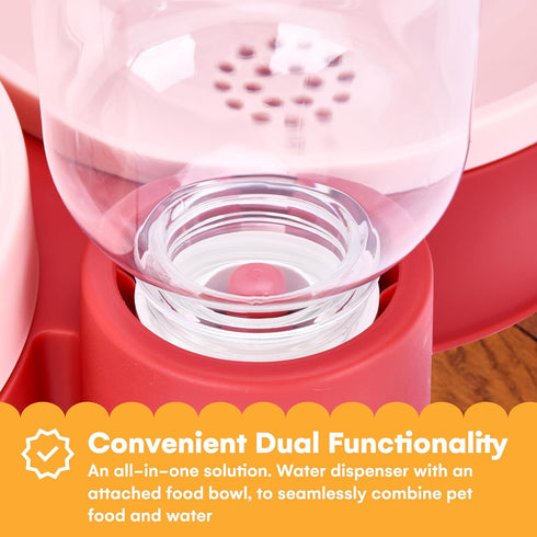 Noa Store Pet Food and Water Dispenser - 2 Removable Bowls - Gravity-Fed Drinking System for Cats and Dogs - 12x7x8 inches - Easy-to-Clean Feeder ...