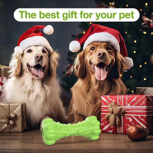 Dog Chew Toys for Aggressive Chewers, Tough Indestructible Dog Toys with Bleef Flavor Interactive Dog Toys Natural Rubber Squeaky Dog Food Toys Ch...