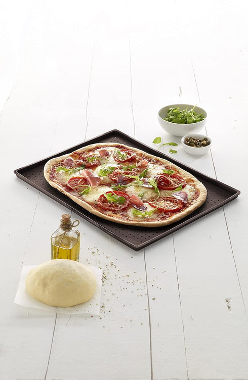 Lekue Micro Perforated Silicone Baking Pizza Mat, 15.7" x 0.59" x 11.8", Brown...