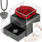 Forever Rose, Eternal Rose Box, Real Preserved Rose, Red Rose Necklace for Women, I Love You Gifts for Her, Birthday Gifts for Women, Aromatherapy...
