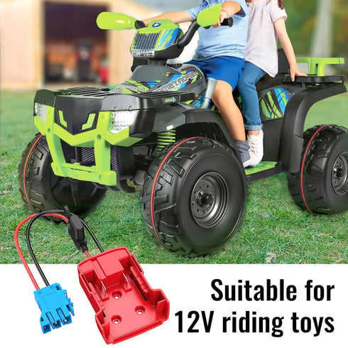 Power Wheels Adapter for Milwaukee M18 Battery with Wire Harness Connector Compatible with Peg-Perego Children Ride-on Car, 12AWG Wire with 40A Fu...