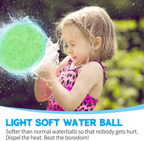 100 Pcs Water Balls Reusable Water Balloons Quick Fill for Kids Outdoor Games & Water Toys - Summer Outside Toys Water Play Ball for Pool Backyard...