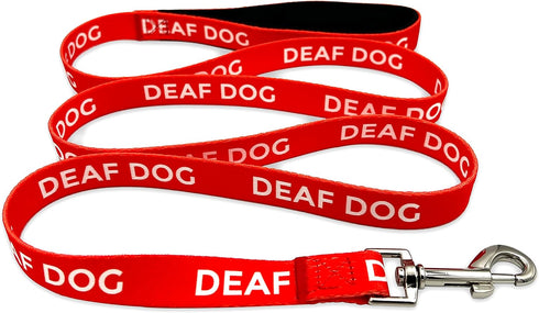 Deaf Dog Leash - Hard of Hearing Warning - Hearing Impaired Dog - No Limited Hearing - Deaf Alert Padded Handle Accessories for Small Medium Large...