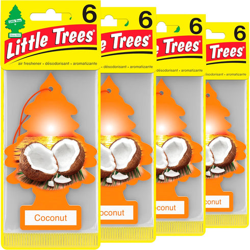 LITTLE TREES Air Fresheners Car Air Freshener. Hanging Tree Provides Long Lasting Scent for Auto or Home. Coconut, 24 Air Fresheners...