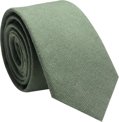 RBOCOTT Solid Color Cotton Slim Tie Skinny Necktie for Men 6cm...