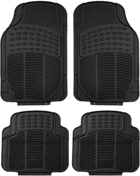 FH Group Automotive Floor Mats - Heavy-Duty Rubber, Universal Fit Full Set, ClimaProof, Trimmable For Most Cars, Sedan, SUV, Truck, Black...