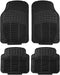 FH Group Automotive Floor Mats - Heavy-Duty Rubber, Universal Fit Full Set, ClimaProof, Trimmable For Most Cars, Sedan, SUV, Truck, Black...