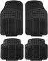 FH Group Automotive Floor Mats - Heavy-Duty Rubber, Universal Fit Full Set, ClimaProof, Trimmable For Most Cars, Sedan, SUV, Truck, Black...