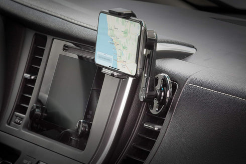 Scosche VP2M-SP Universal Freeflow Vent/Dash Mount Cell Phone Holder, 2-in-1 Portable, Adjustable 360 Mobile Device Mount, Vent Clips & Quick Grip...