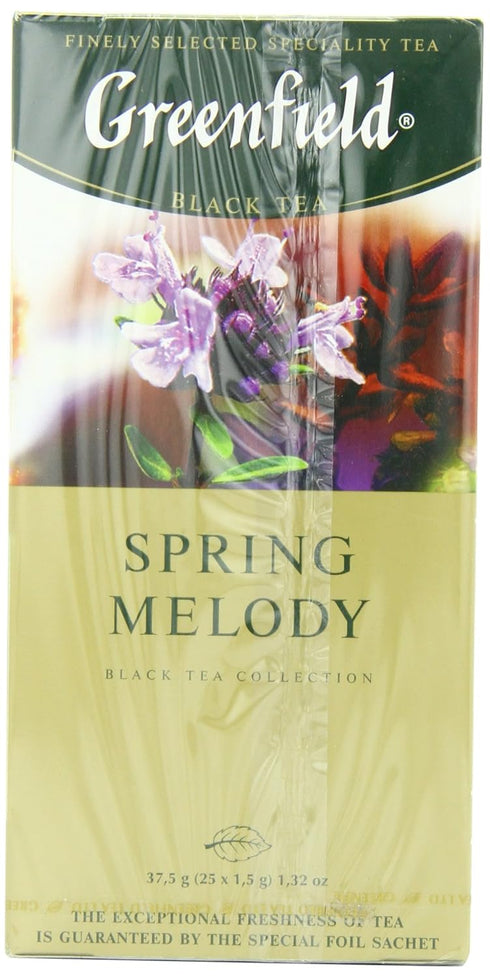 Greenfield Spring Melody Black Tea Fruit & Herbal Collection 25 Teabags The Execptional Freshness Of Tea Is Guranteed By The Special Foil Sachet...