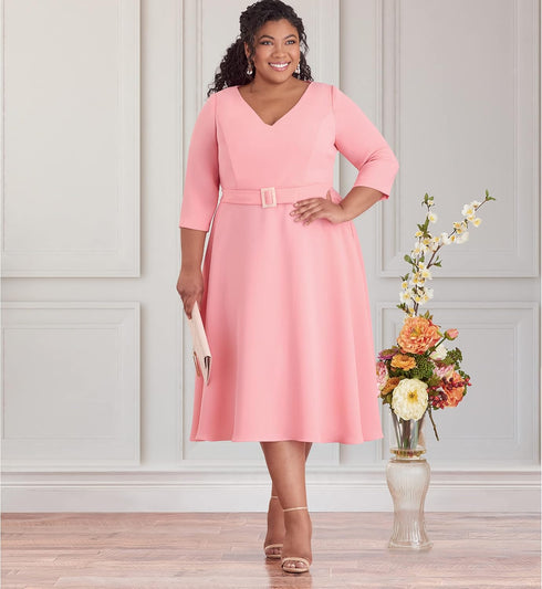 Simplicity Misses' Jacket and Dress Sewing Pattern Kit, Code S9474, Sizes 26W-28W-30W-32W, Multicolor...