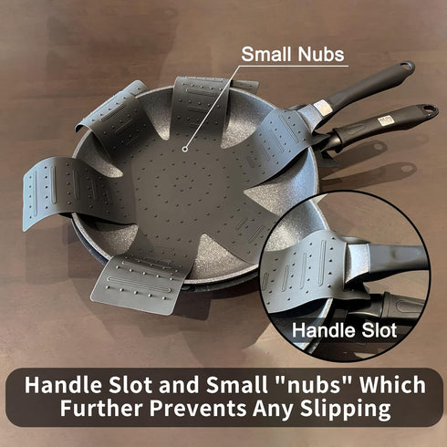 Pot & Pan Protectors, 3-Piece Silicone Cookware Protector Pad, Stacking Pan Protector. It Has a Unique Opening and Fixing Design That Can be Used ...