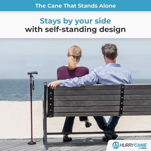 HurryCane Freedom Edition Foldable Walking Cane with T Handle...