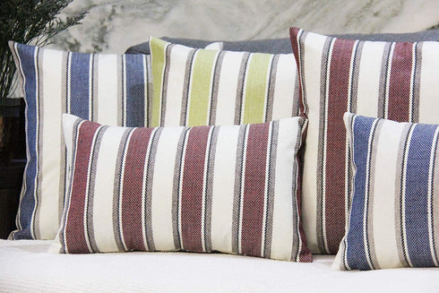 JOJUSIS Stripe Throw Pillow Covers Farmhouse Pillowcases Pack of 2 20 x 20 Inch Blue...