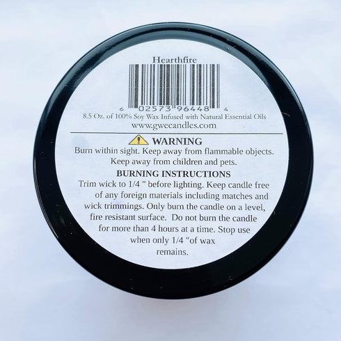 Hearthfire - Sandalwood Scented Soy Candle w/Natural Oils, Wood Wick, Smoky Dark Sweet, Made in The USA in Black Jar - Aromatherapy, Gifts for Hou...