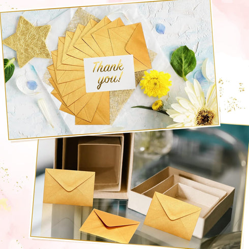 Yahenda 200 Count Mini Gift Card Envelopes Bulk Wedding Pocket Small Paper Envelopes Gift Card Sleeves Greeting Business Card Envelopes Tiny Envel...