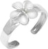 Honolulu Jewelry Company Sterling Silver Plumeria Flower Nature CZ Toe Ring...
