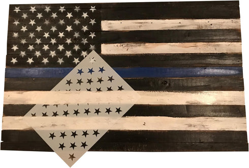 50 Star Stencil Template 10.5 X 15 (Actual Size 10.5 X 14.82) for Making Wood American Flags and Wall Stencils. Made from Thick Reusable 14mil Myl...