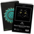 Art-N-Fly Black Sketch Pad Mini 5.5x8.5" 2 Pack - Black Paper Sketchbook for Drawings, Perforated Edge on Spiral 100 Sheets Total - Art Sketch Boo...