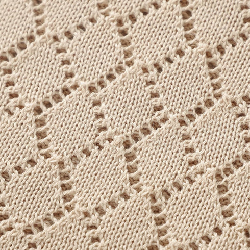 mimixiong Neutral Baby Blanket Knitted Cellular Receiving Crib Nursery Swaddling Blanket for Boys and Girls Camel 40x30 Inch...