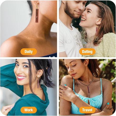 Craftdady 6 Pairs Resin Wood Rectangle Earring Charms 6 Styles Wooden Earring Blanks Making Kit with Brass Earring Hooks Jump Rings for Crafts DIY...