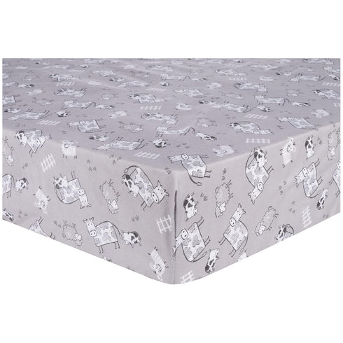 Sammy & Lou Cottage Cow 2-Pack Microfiber Fitted Crib Sheet Set, Fits Standard Crib Mattress 28 in x 52 in; Fully Elasticized,...