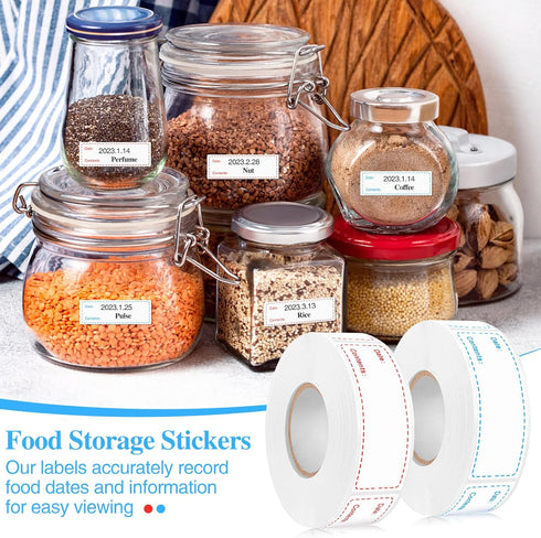 1000Pcs Removable Freezer Labels,1 x 3 Inch Food Labels for Food Containers Food Date Stickers Refrigerator Food Storage Labels Easy Clean No Resi...
