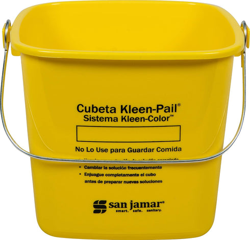 San Jamar Kleen-Pail® Plastic Cleaning Bucket 6 Quarts Yellow...