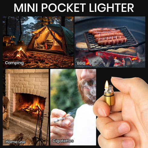 Mini Pocket Knife with Retro Lighter, EDC Small Folding Knife, Keychain Knife Set for Camping Survival, Gadgets for Men, Easy for Everyday Carry (...