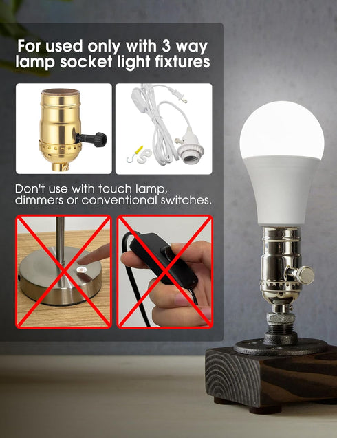 DORESshop 3 Way Light Bulbs, 3 Way LED Light Bulbs 50 100 150W Equivalent, A19 LED Light Bulbs, Three Way Light Bulbs E26 Medium Base, Daylight Wh...