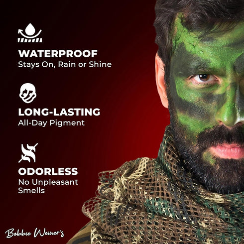 4 Color Woodland Face Paint Kit, Camouflage...