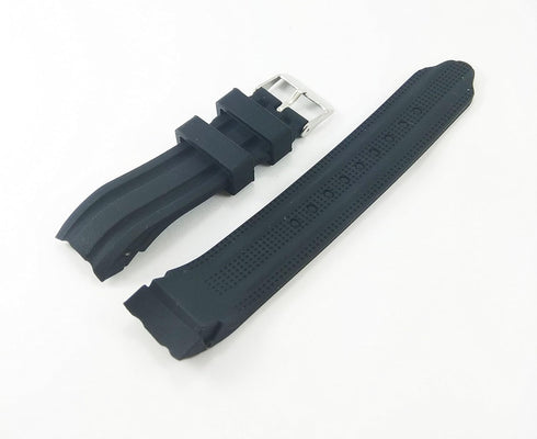 g24 22mm Waterproof Black Silicone Rubber Curved End Dive Watch Band Strap...